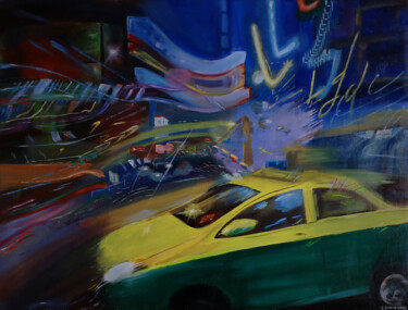 Schilderij getiteld "Bangkok in motion" door Iuliia Razina, Origineel Kunstwerk, Acryl