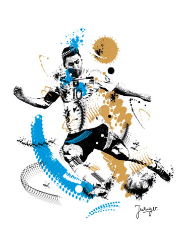Lionel Messi, footballeur international Digital Arts με τίτλο "Lionel Messi, footb…" από Joelle Wenger, Αυθεντικά έργα τέχνης, 2D ψηφιακή εργασία