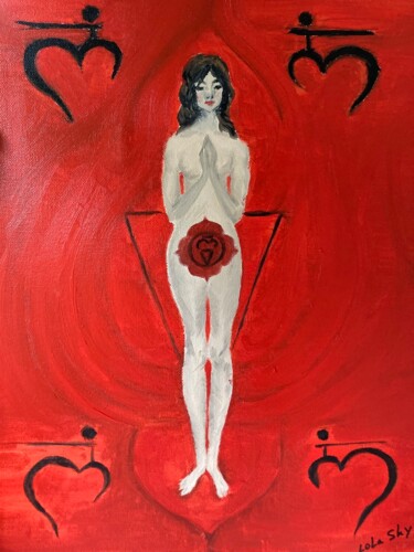 Painting titled "Muladhara" by Lola Sky, Original Artwork, Oil