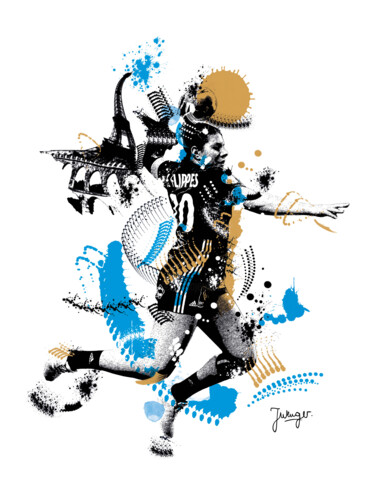 Laura Flippes, handballeuse international Digitale Kunst getiteld "Laura Flippes, hand…" door Joelle Wenger, Origineel Kunstwerk, 2D Digital Work
