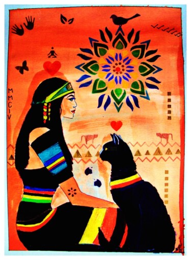 Drawing titled "Two Hearts (beating…" by Walter Vermeulen, Original Artwork, Watercolor