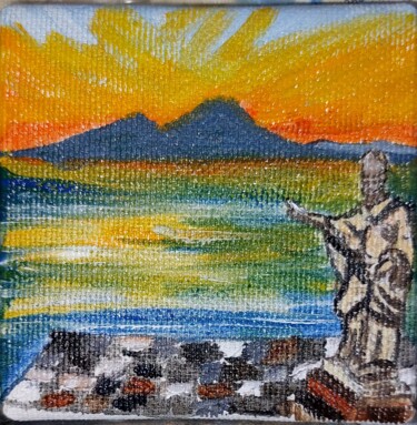 Schilderij getiteld "San Gennaro pienze…" door Marcella Molea, Origineel Kunstwerk, Olie Gemonteerd op artwork_cat.