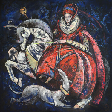 Echoes of a Noble Dream Ζωγραφική με τίτλο "Echoes of a Noble D…" από Olga Denamur-Filippova, Αυθεντικά έργα τέχνης, Λάδι Τοποθετήθηκε στο Ξύλινο φο…