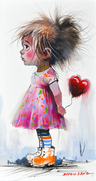 Pintura intitulada "love" por Kang Zhou, Obras de arte originais, Aquarela