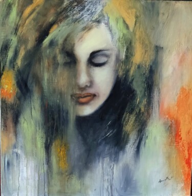 绘画 标题为“Portrait 6” 由Danielle Mangeon, 原创艺术品, 油 安装在木质担架架上