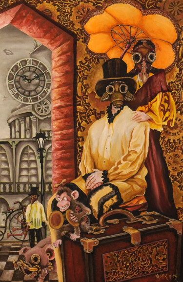 Cid and Carla Fresh from their Acapulco Honeymoon Pittura intitolato "Cid and Carla Fresh…" da Nestor Ong, Opera d'arte originale, Olio