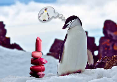 THE PENGUIN'S DESIRE AND BEAUTY DREAM "THE PENGUIN'S DESIR…" başlıklı Dijital Sanat Umur Hozatli tarafından, Orijinal sanat, Dijital Kolaj