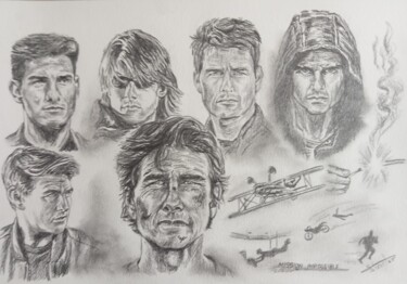 Illustration des films Mission Impossible réalisé aux crayon Disegno intitolato "Illustration des fi…" da Gilles Staub (LeCrayonAgile), Opera d'arte originale, Matita
