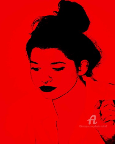 「Portrait of MX (Red)」というタイトルの写真撮影 Charles Talkoffによって, オリジナルのアートワーク, デジタル