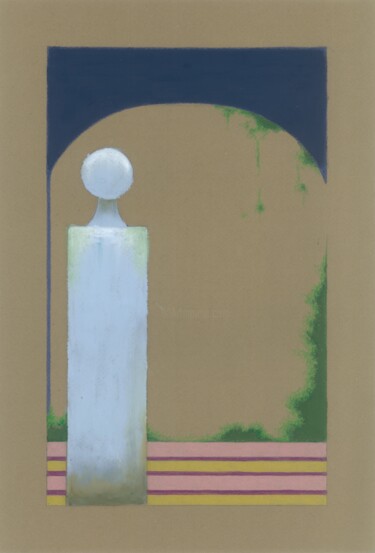 Gate Post Desenho intitulada "Gate Post" por Kristine Facchetti, Obras de arte originais, Pastel