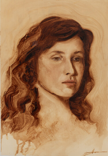 绘画 标题为“Portrait of Anna” 由Alena Root, 原创艺术品, 油