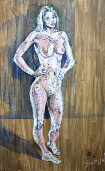 Peinture intitulée "Model V" par Svetlin Kolev, Œuvre d'art originale, Pastel
