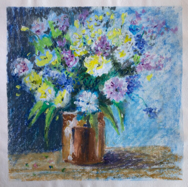 제목이 "bouquet of wild flo…"인 그림 Elena Afanaseva로, 원작, 파스텔