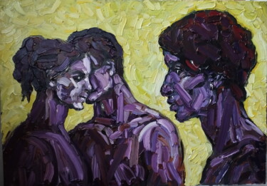 Schilderij getiteld "Le point" door Anna Iaguzhinskaia, Origineel Kunstwerk, Olie