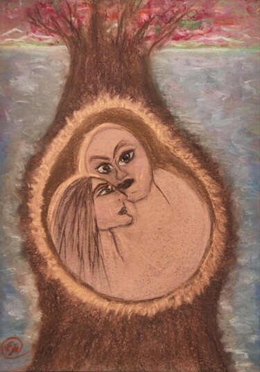 Disegno intitolato "Twin flame" da Vselena, Opera d'arte originale, Pastello