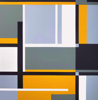 Schilderij getiteld "Linear Geometry 13…" door Veronika Obushikhina, Origineel Kunstwerk, Acryl