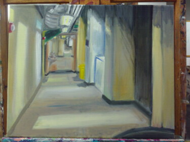 Painting titled "Basement Hallway" by Aliyah Shoulders, Original Artwork, Oil