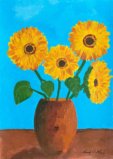 "Les tournesols" başlıklı Tablo Joseph Rethlin tarafından, Orijinal sanat, Akrilik
