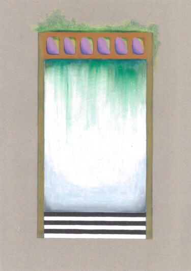 Rysunek zatytułowany „Garden Wall” autorstwa Kristine Facchetti, Oryginalna praca, Pastel