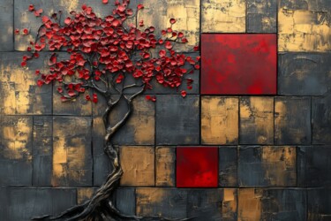 Arte digitale intitolato "Twisted Cherry Tree" da Amanda Moore, Opera d'arte originale, Immagine generata dall'IA