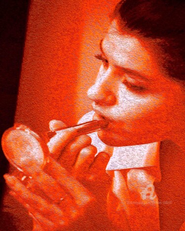 「Portrait of MX (Red…」というタイトルの写真撮影 Charles Talkoffによって, オリジナルのアートワーク, デジタル