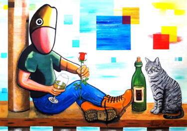Schilderij getiteld "LA ROSA" door Marco Stocco, Origineel Kunstwerk, Acryl