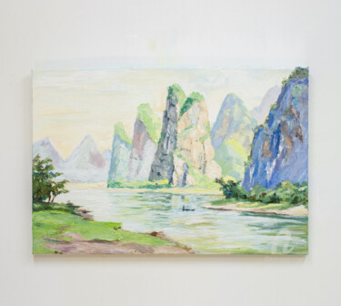 Landscape painting in soft colors 绘画 标题为“Landscape painting…” 由Jack Luo, 原创艺术品, 丙烯