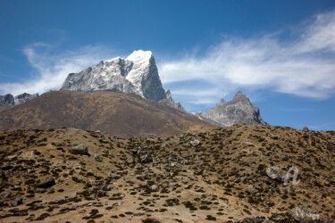 Tabuche and Cholatse - Himalayas - Nepal Фотография под названием "Tabuche and Cholats…" - Scott Gregory Banner, Подлинное произведение искусства, Цифровая фотография