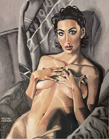 Painting titled "Really?" by Nestor Abraham Hernandez Medellin, Original Artwork, Oil