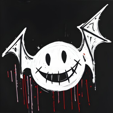 Bat-terfly Kisses Printmaking titled "Bat-terfly Kisses" by Ivy Blue, Original Artwork, Digital Print