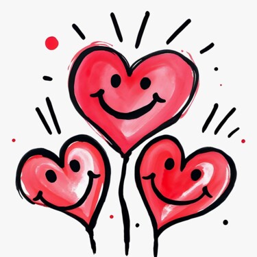 Love in Every Beat Printmaking titled "Love in Every Beat" by Ivy Blue, Original Artwork, Digital Print