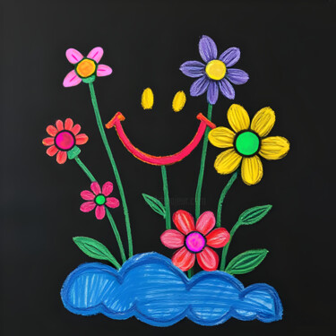 The Enchanted Bloomery Printmaking titled "The Enchanted Bloom…" by Ivy Blue, Original Artwork, Digital Print
