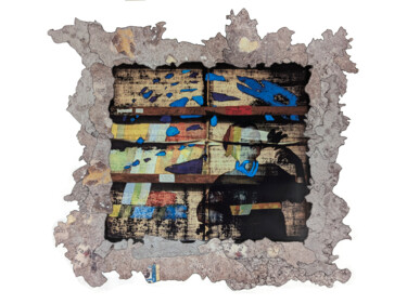 Collages titled "L'expo "La fabrique…" by Dominique Marilley, Original Artwork, Collages
