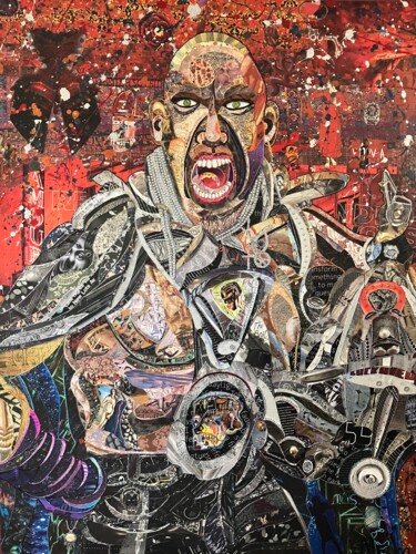 Mad Men IV Collages getiteld "Mad Men IV" door Moira Mcainsh, Origineel Kunstwerk, Acryl Gemonteerd op Frame voor houten brancard
