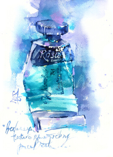 Turquoise v2. Tube watercolour 제목이 "Turquoise v2. Tube…"인 미술작품 Ksenia Selianko로, 원작, 수채화