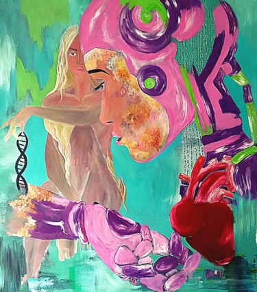 「AI Eve」というタイトルの絵画 Constantina Seracinによって, オリジナルのアートワーク, アクリル