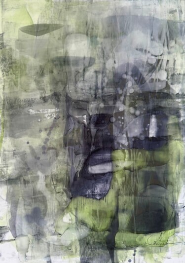 Painting titled "What’s on your mind…" by Joanna Wietrzycka, Original Artwork, Pigments Mounted on Wood Panel