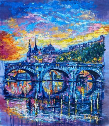 Painting titled "Pont Neuf" by Oksana Almiz, Original Artwork, Oil