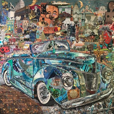 Pimp My Ride "Pimp My Ride" başlıklı Kolaj Moira Mcainsh tarafından, Orijinal sanat, Akrilik Ahşap Sedye çerçevesi üzerine monte edilmiş
