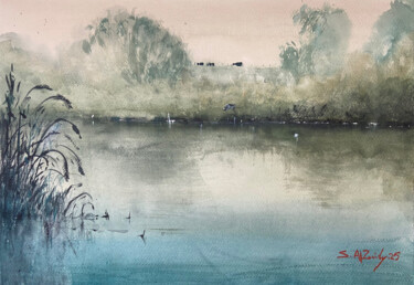 "Iraq landscape #5" başlıklı Tablo Samar Alzaidy tarafından, Orijinal sanat, Suluboya