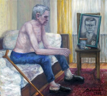 Pittura intitolato "Отец солдата" da Viacheslav Vlasov, Opera d'arte originale, Olio