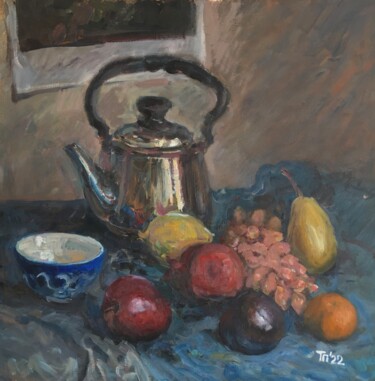 绘画 标题为“Still life Blue 22” 由Tatyana Pavlenko, 原创艺术品, 油 安装在其他刚性面板上