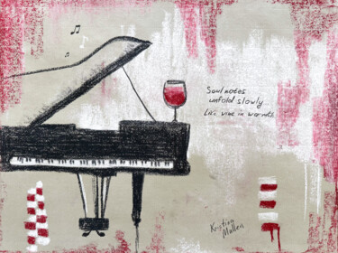 Grand Piano: Soul Notes Unfold Slowly Like Wine in Warmth "Grand Piano: Soul N…" başlıklı Resim Kristina Mallen tarafından, Orijinal sanat, Pastel