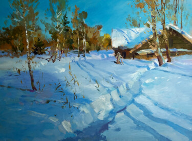 After the night snowfall Картина под названием "After the night sno…" - Yuriy Suprunchuk, Подлинное произведение искусства, Масло Установлен на картон