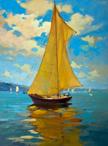 Картина под названием "Towards the wind" - Yuriy Suprunchuk, Подлинное произведение искусства, Масло Установлен на картон