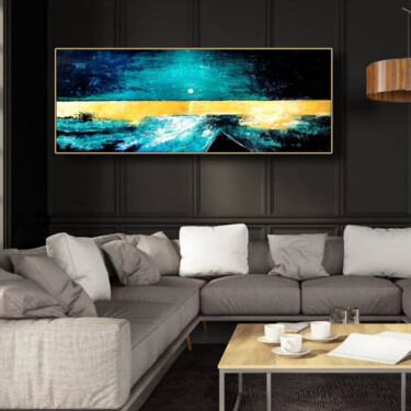 Картина под названием "Golden Sea" - Bagya Art Gallery, Подлинное произведение искусства, Акрил