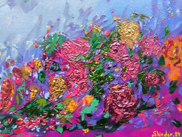 Peinture intitulée "Abstract landscape…" par Svetlana Sindere, Œuvre d'art originale, Huile Monté sur Châssis en bois