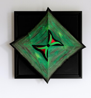 雕塑 标题为“Levitating Emerald” 由Shyami Codippily, 原创艺术品, 纸 安装在木质担架架上