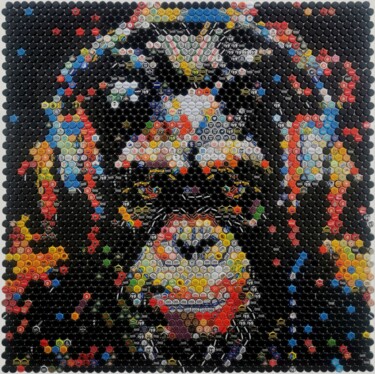 Κολάζ με τίτλο "Music Monkey" από Henning Leuschner, Αυθεντικά έργα τέχνης, Κολάζ Τοποθετήθηκε στο Αλουμίνιο