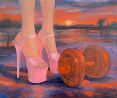 Painting titled "Mes copines" by Chloé Kaemmerer, Original Artwork, Oil Mounted on Wood Stretcher frame